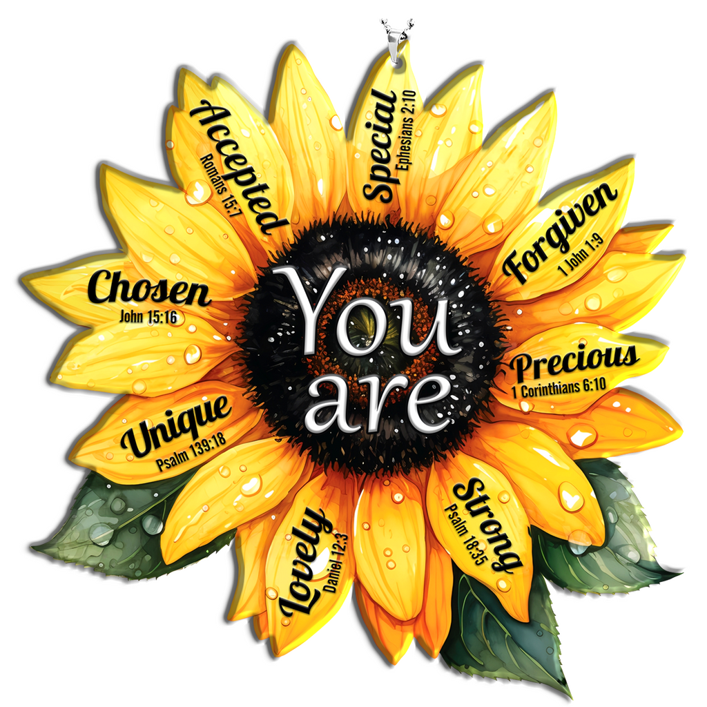 Sunflower You Are Christian Ornament Gift Bible Verse Christmas Ornament Car Hanging