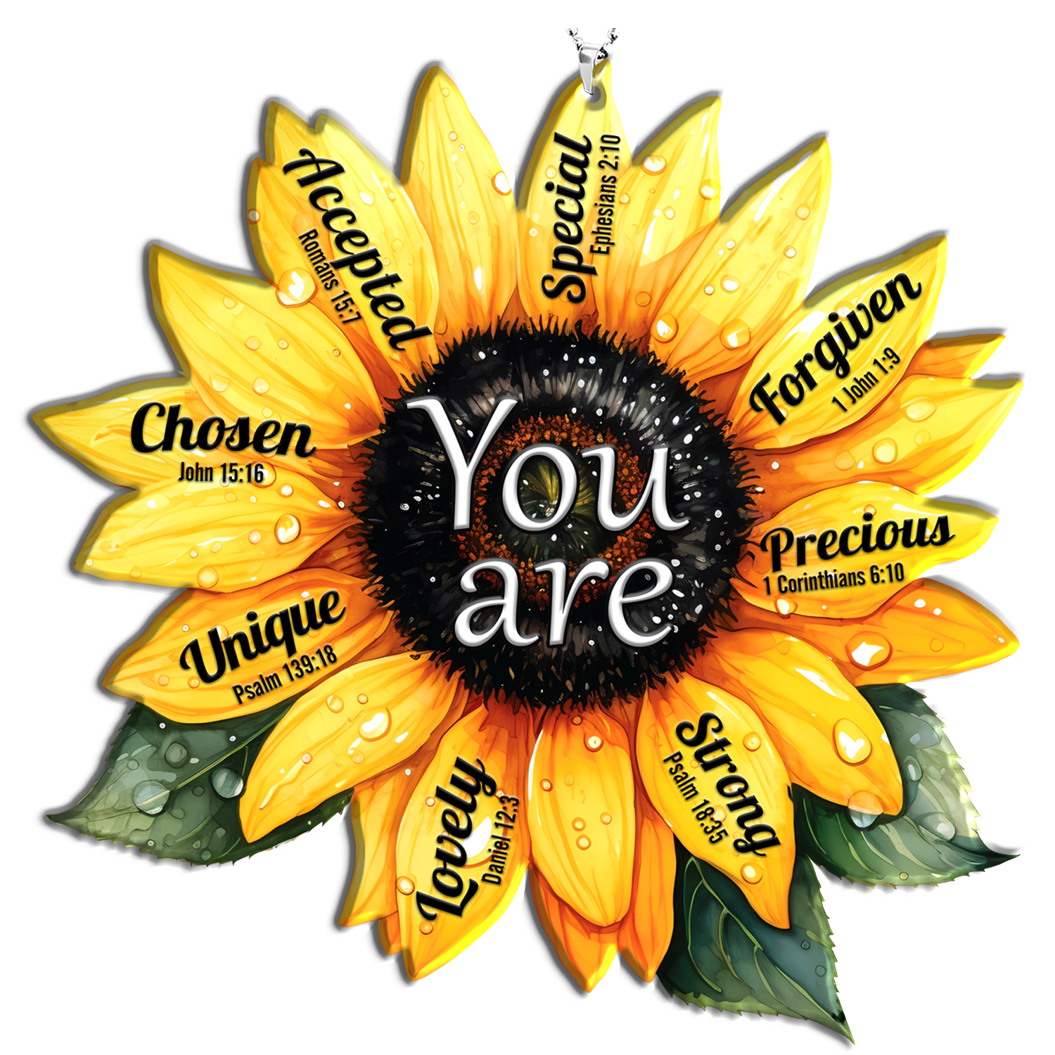 Sunflower You Are Christian Ornament Gift Bible Verse Christmas Ornament Car Hanging