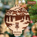 Disc Golf Custom Ornament 2 Layers Christmas Car Hanging Wooden Ornament