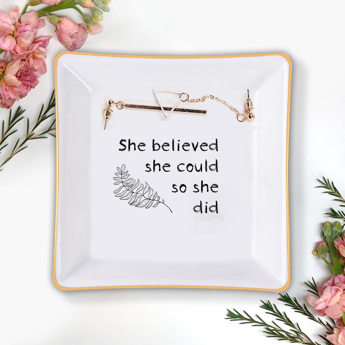 She Believed Bible Verse Christian Gifts Inspirational Religious Gifts Ceramic Ring Dish