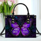 She Will Not Fall Personalized Zippered Leather Handbag With Handle Christian Gift Religious Gift For Women