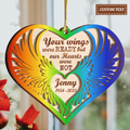 Angel Wings Memorial Custom Two Layers Wood Ornament Christmas Ornament Car Hanging Ornament
