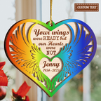 Angel Wings Memorial Custom Two Layers Wood Ornament Christmas Ornament Car Hanging Ornament