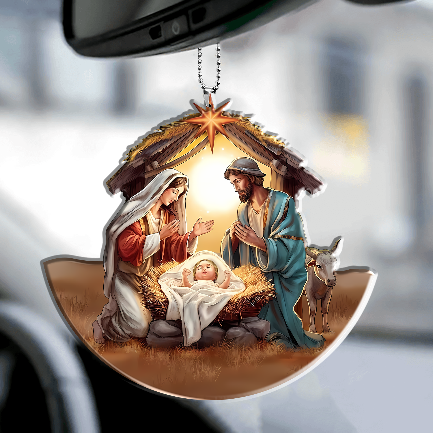 Nativity Gifts for Women Faith, Christmas Ornaments - Religious Gifts Car Hanging