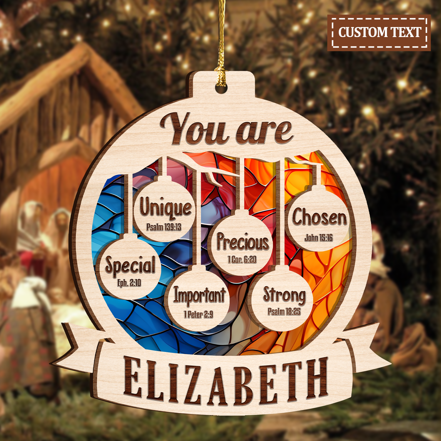 Christmas Hanging You Are Stained Glass Two Layers Suncatcher Ornament Christmas Ornament Car Hanging Ornament