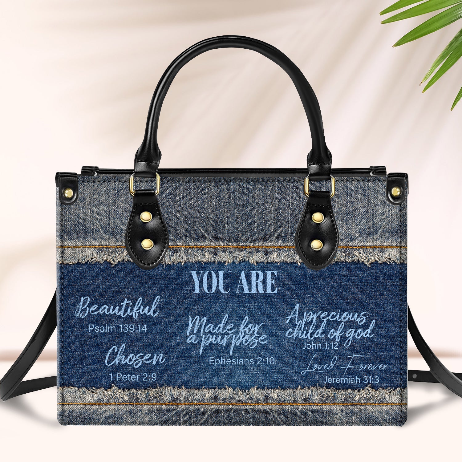 You Are Beautiful Bag Birthday Gift for Women, Christian Gift Leather Handbag