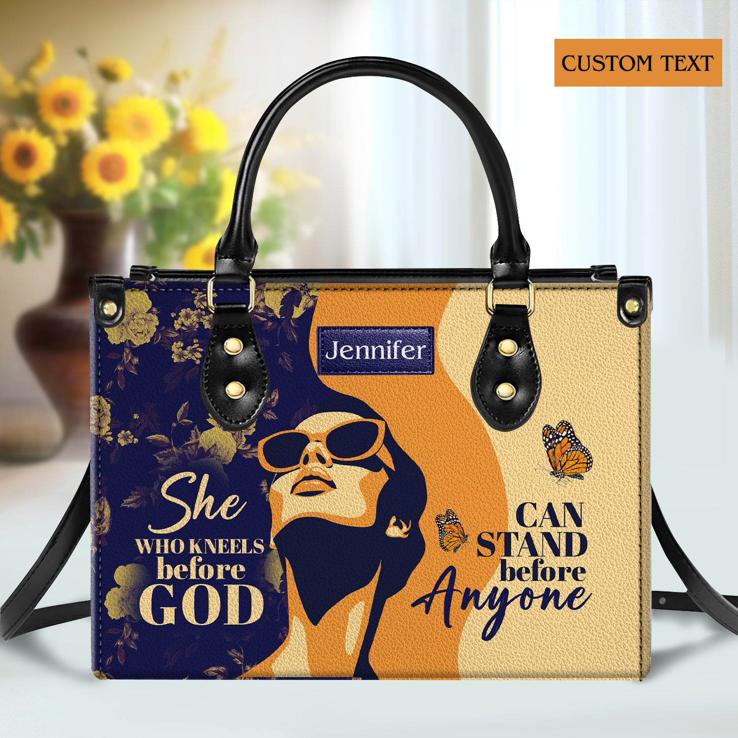 She Can Stand Before Anyone Personalized Leather Handbag