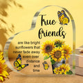 True Friends Gifts Friendship Sunflower Gifts For Bestie Best Female Friend Birthday Gifts For Women Heart Acrylic Plaque