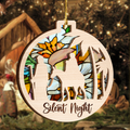 Christmas Silent Night Stained Glass Two Layers Suncatcher Ornament Christmas Ornament Car Hanging Ornament