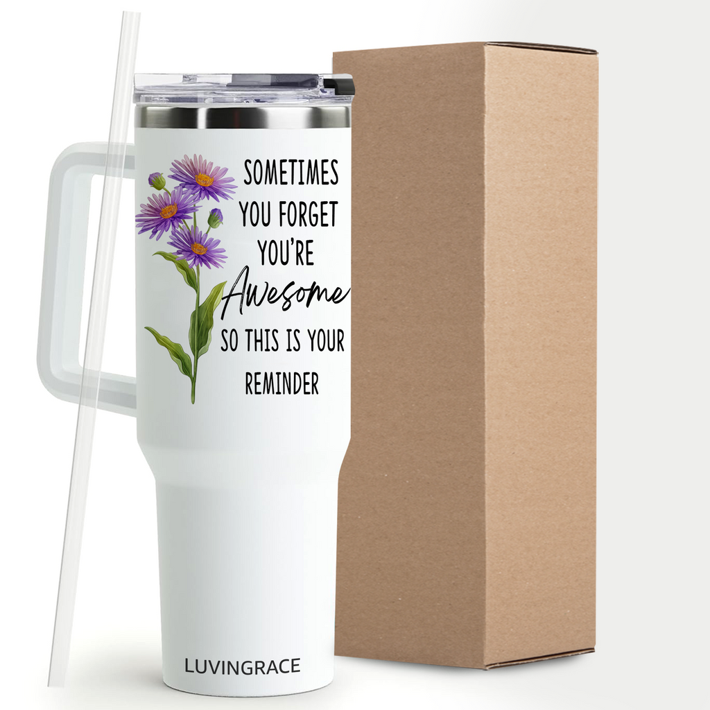 Floral You're Awesome Inspirational Gifts for Women Friends 40Oz Tumbler