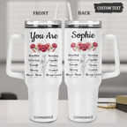 Floral Hibiscus Bible Verse Custom Inspirational Gifts for Women Friends 40Oz Tumbler