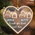 I Wish You Lived Next Door Custom 2 Layers Christmas Car Hanging Wooden Transparent Acrylic Ornament