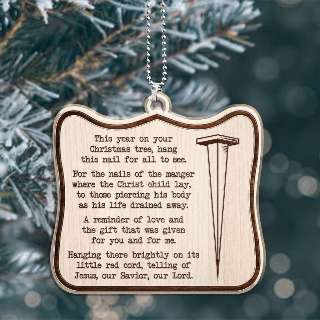 Christ Nail Symbol Christmas Laser Cut Wood Ornament