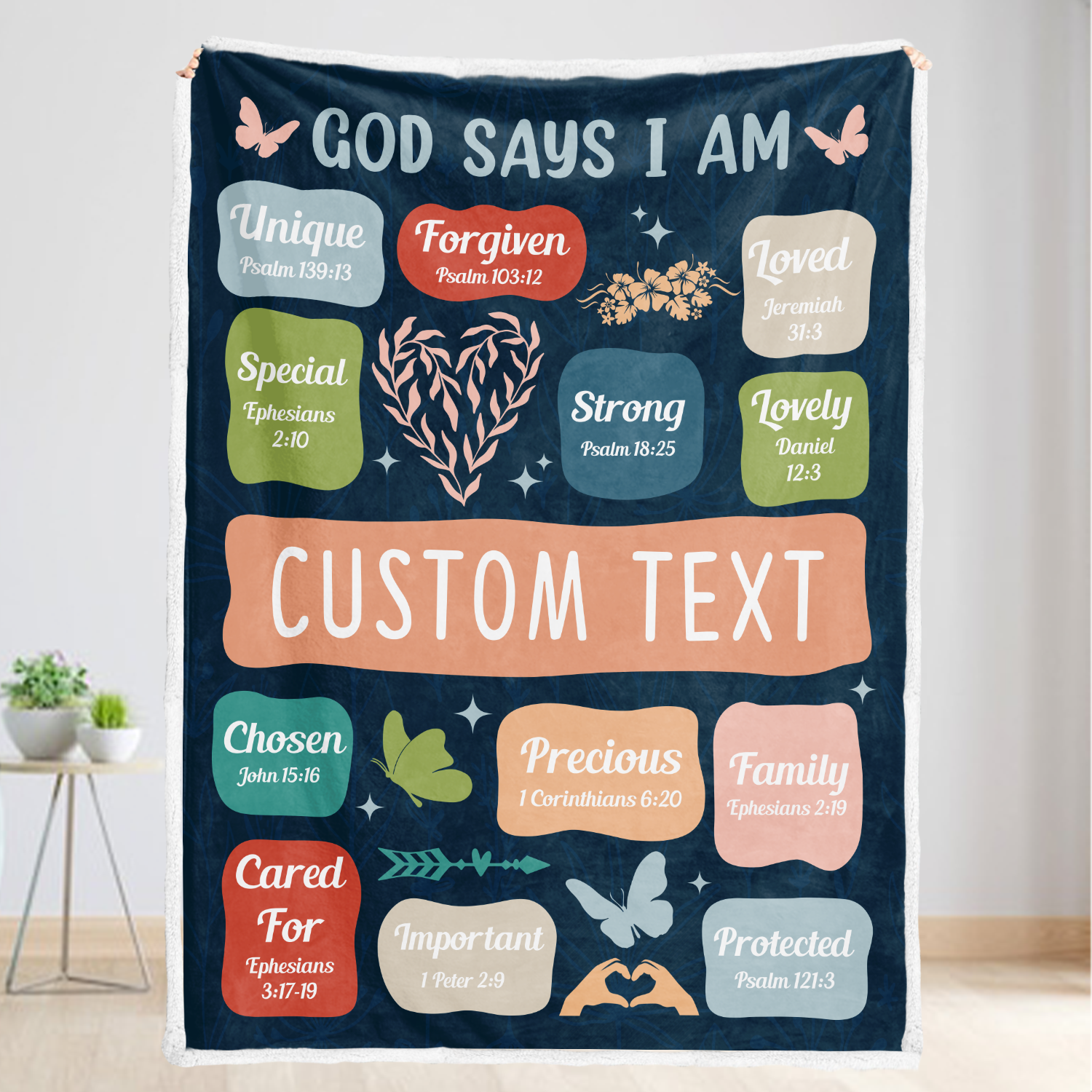 Custom God Say I Am Blanket Gift, Personalized Sherpa Blanket