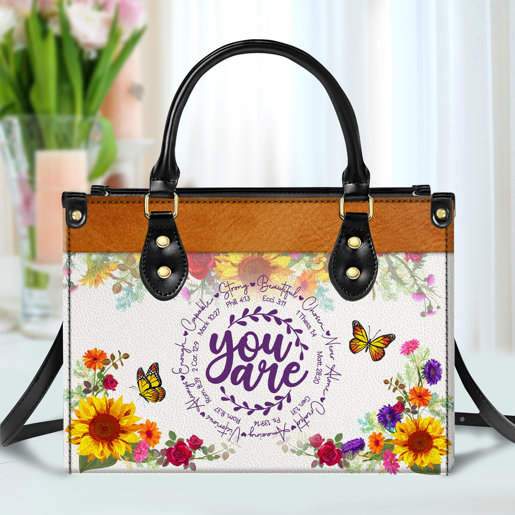 You Are Inspirational Quotes Christian Gift Religious Gift Leather Handbag