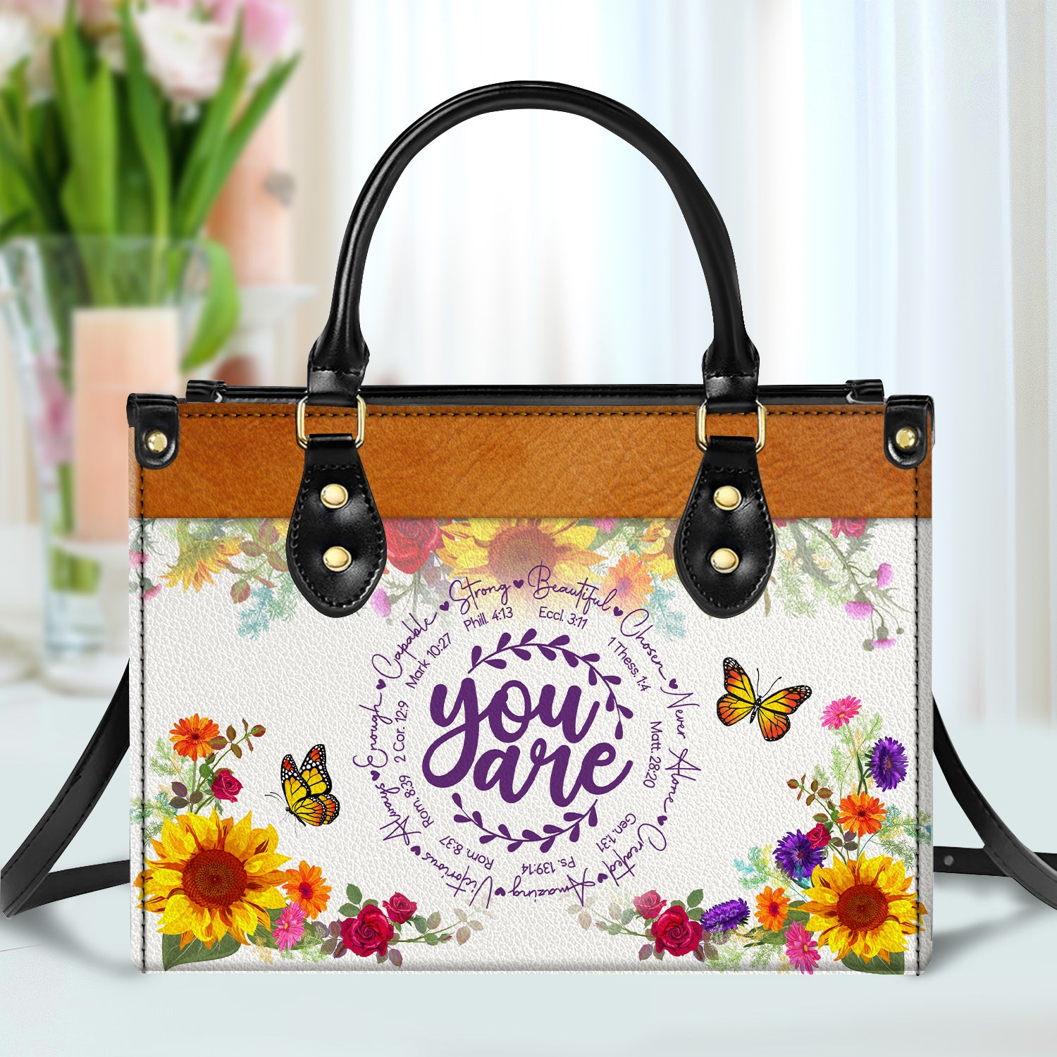 You Are Inspirational Quotes Christian Gift Religious Gift Leather Handbag