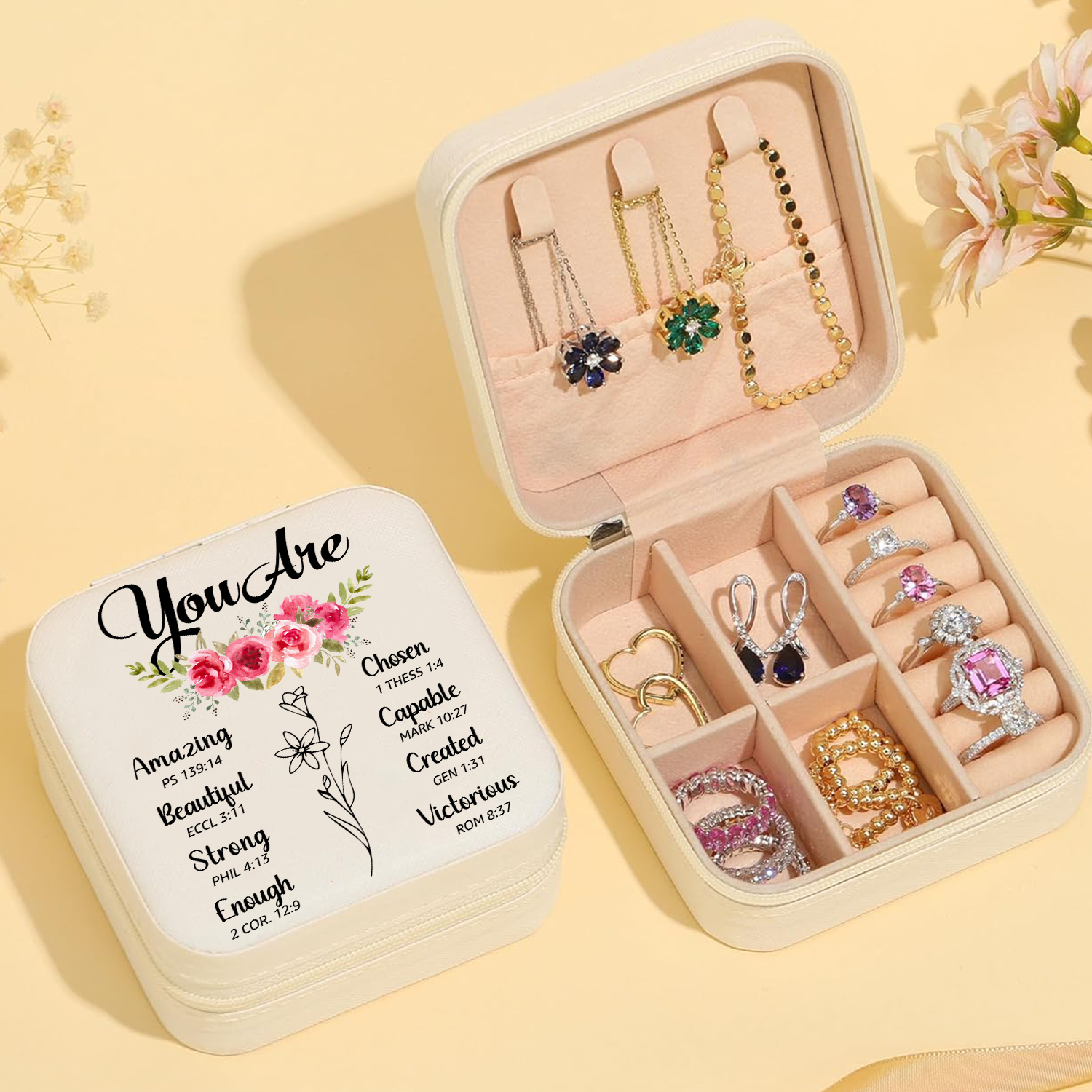 Floral You Are Jewelry Case for Women Gifts