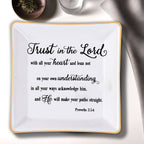 Trust In The Lord Ceramic Ring Dish Birthday Gifts Motivation Gifts For Women Men Inspirational Gifts