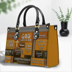 God Says I Am Brown Personalized Leather Handbag Bags, Gifts for Women