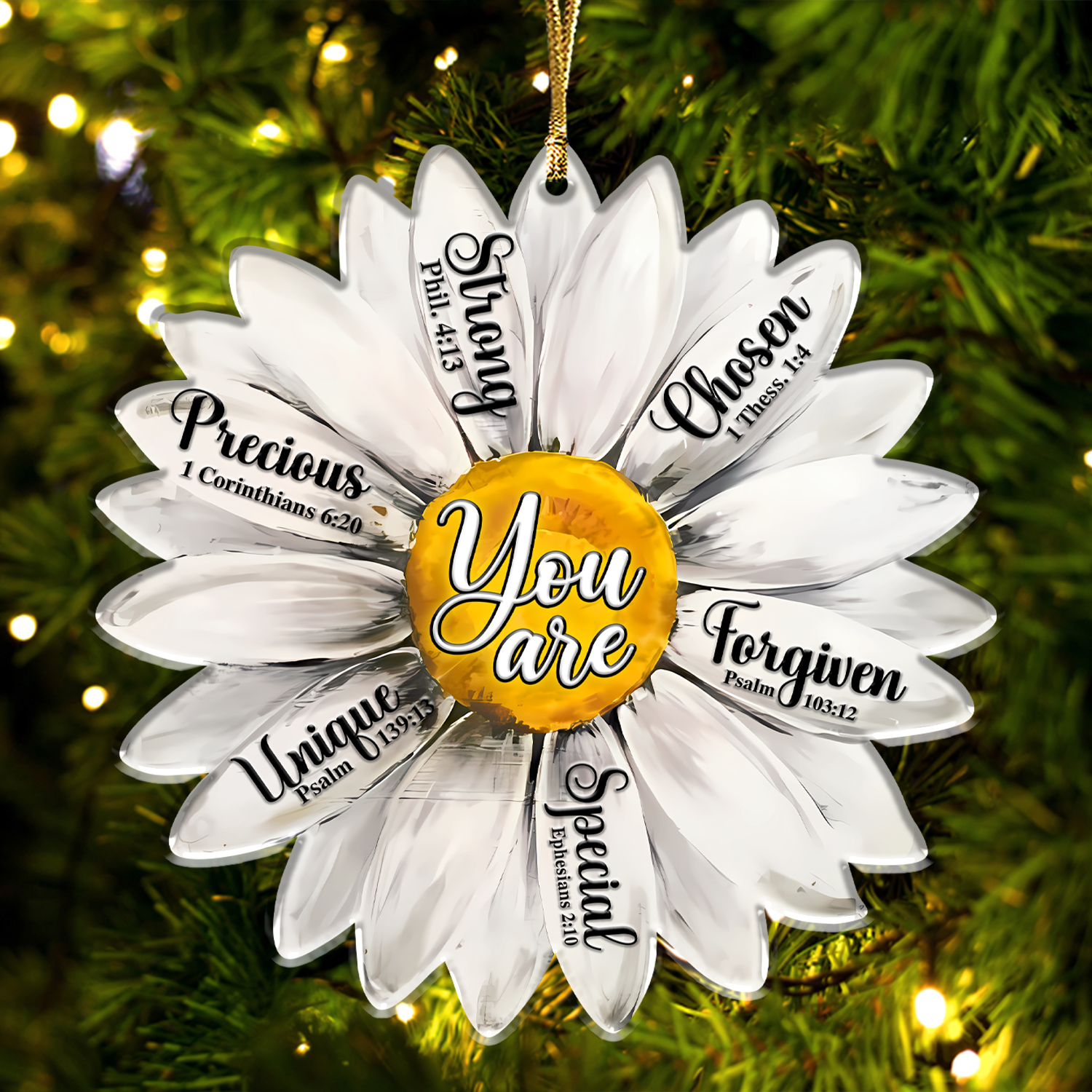 Daisy Inspirational Religious You Are Christian Gifts For Women, Birthday Gifts For Women, Ornament Gift Bible Verse Christmas Ornament Car Hanging