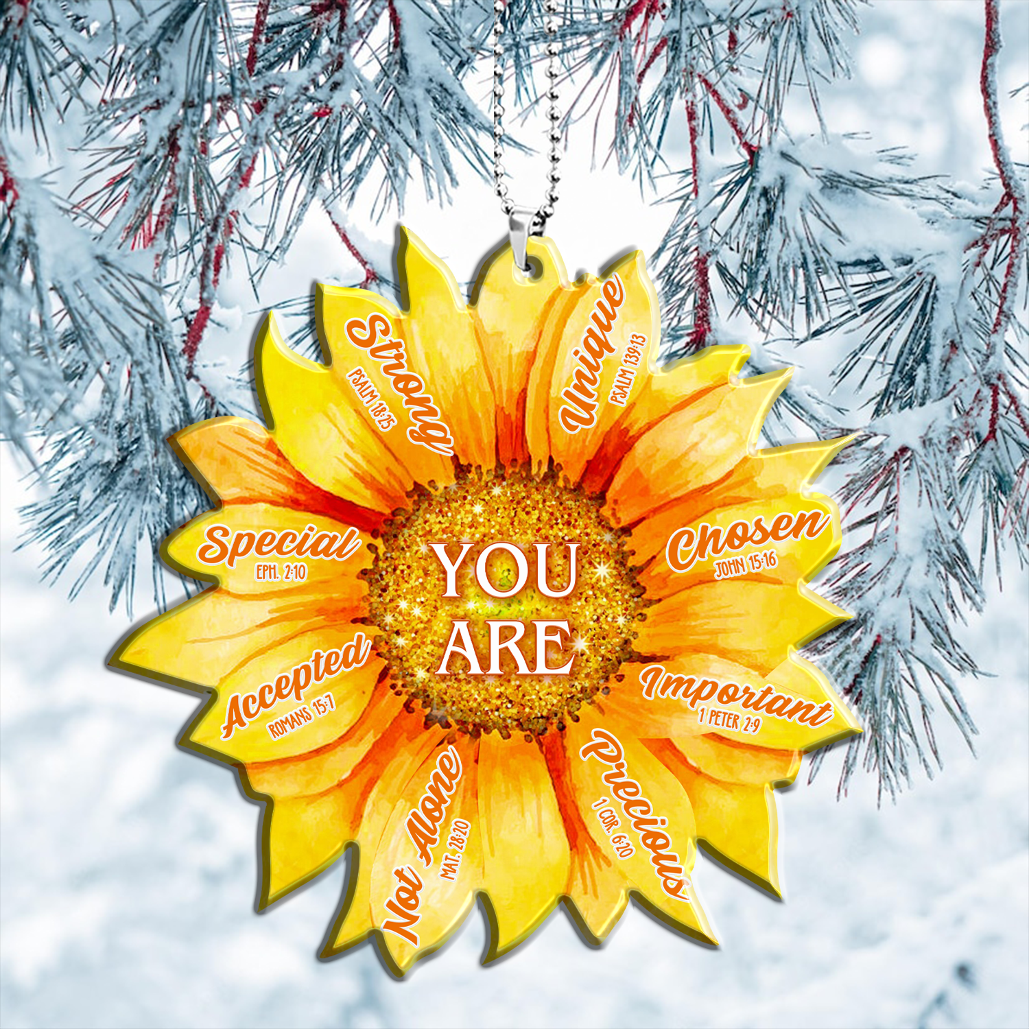 Sunflower You Are Identity In Christ Ornament Christmas Gift