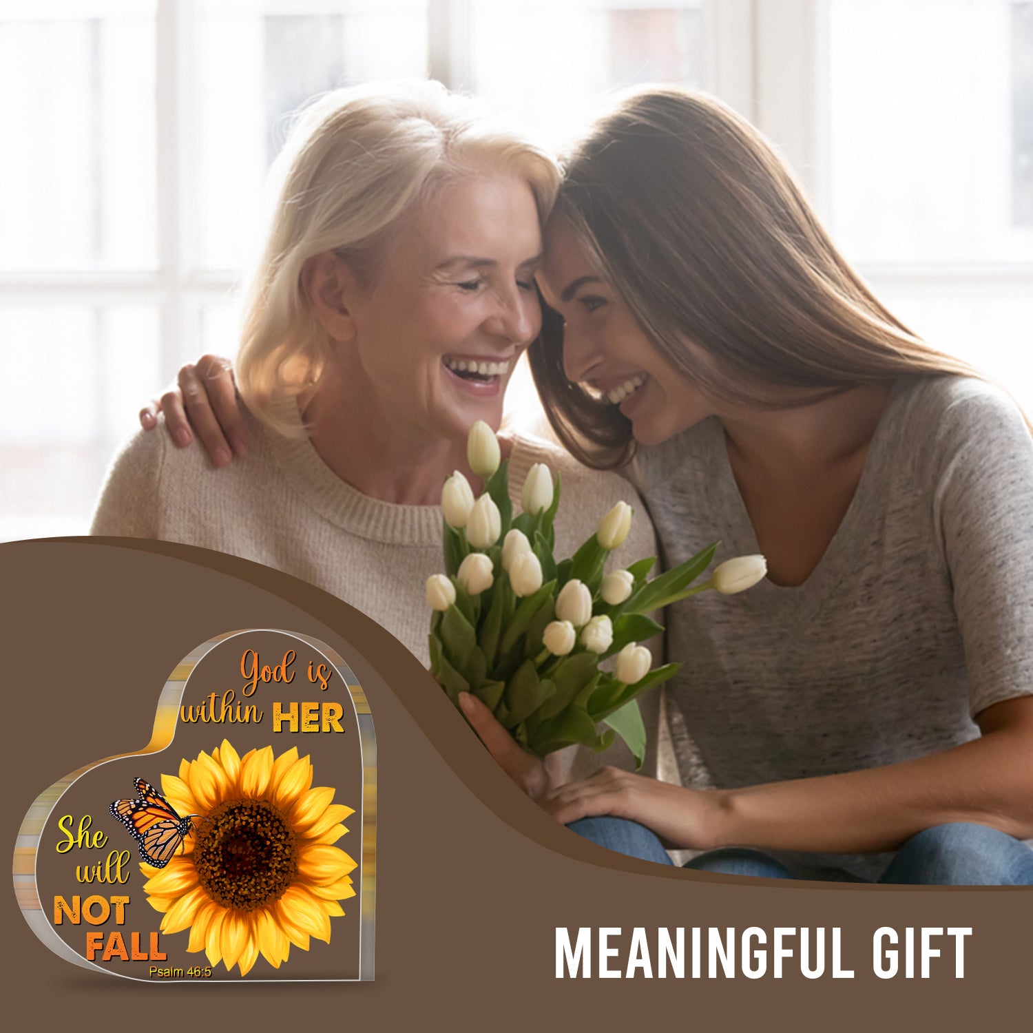 You Are My Sunshine Heart Shaped Acrylic Plaque Birthday Gift For Women Her Inspirational Gifts Mother's Day Gift