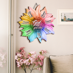 Rainbow Sunflower God Says You Are Inspirational Gift Birthday Gifts Wall Decor Shaped Wood Sign