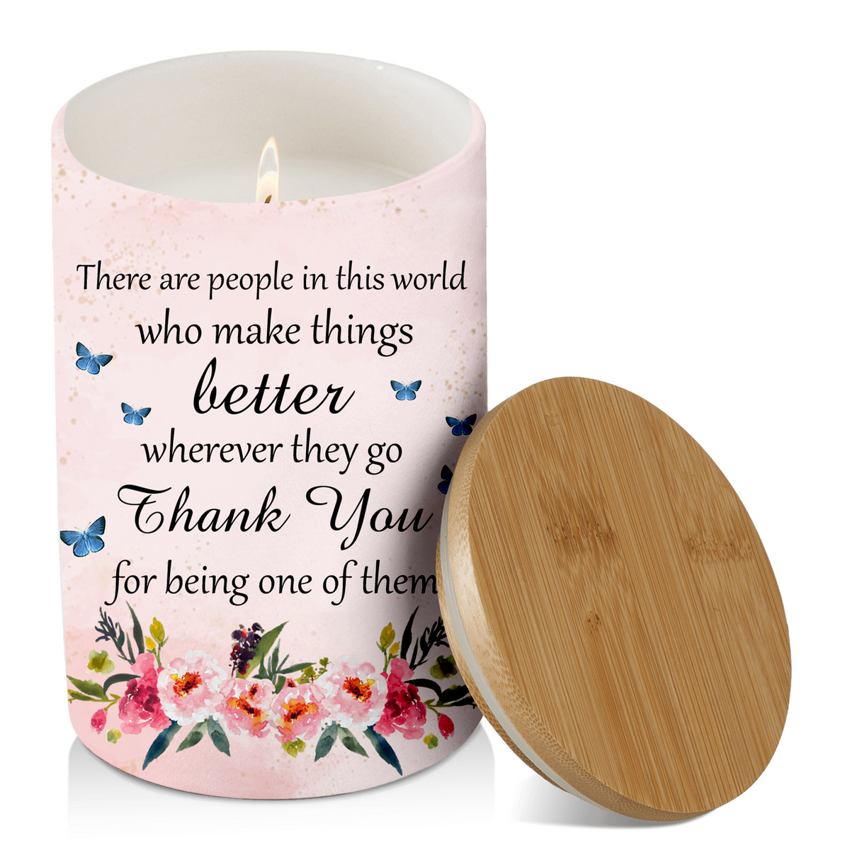 Pink Floral Thank You Scented Candle Gifts