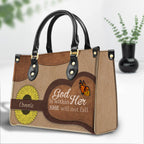 God Is Within Her She Is Not Fall Christian Gift Inspirational Religious Gift Personalized Leather Handbag