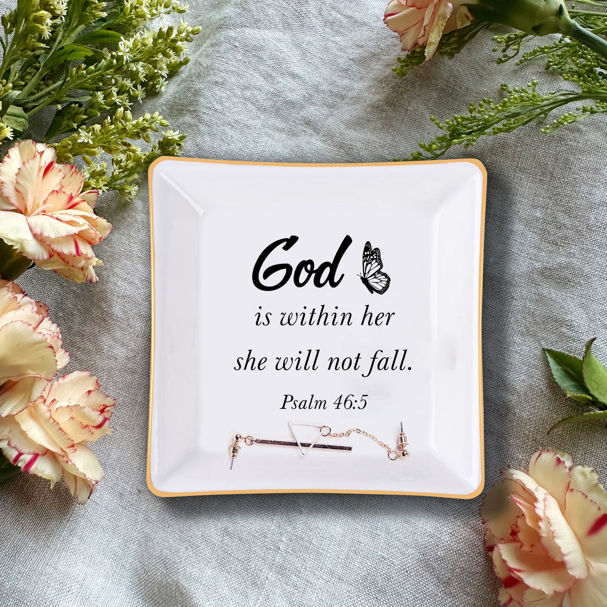 God Is Within Her She Is Not Fall Christian Gift Inspirational Religious Gift Ceramic Ring Dish