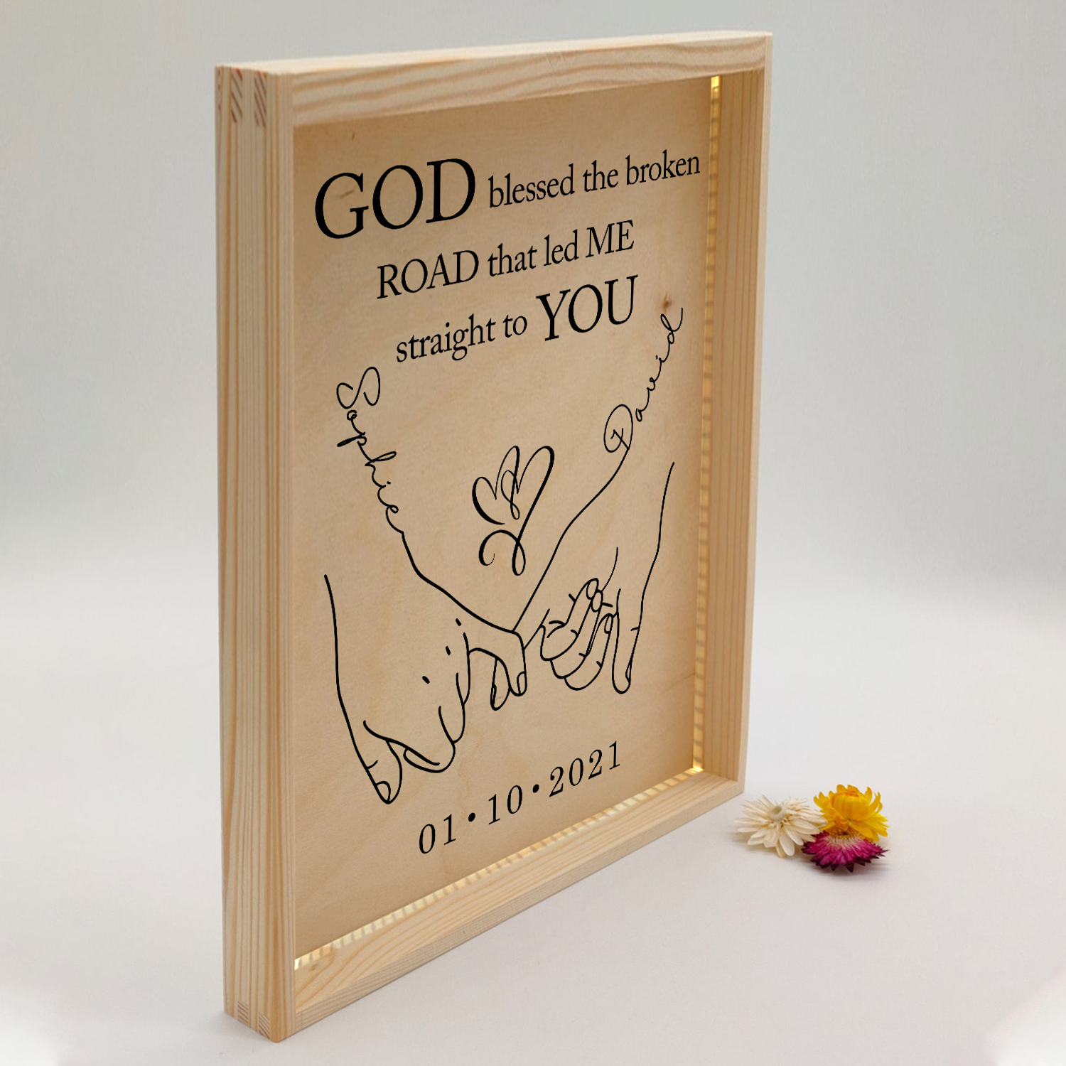 God Blessed Couple Personalized Custom Frame Light Box