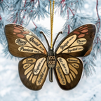 Butterfly You Are Identity In Christ Engraved Dark Wood Ornament Christmas Gift