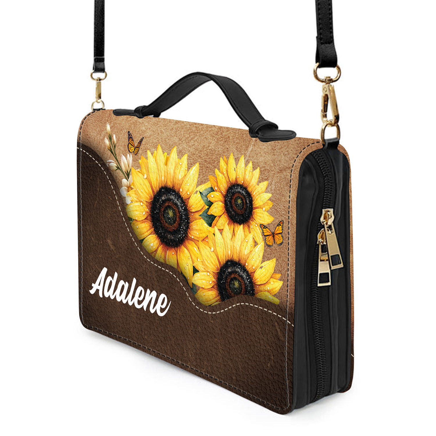Sunflower Thank God Christian Personalized Bible Cover