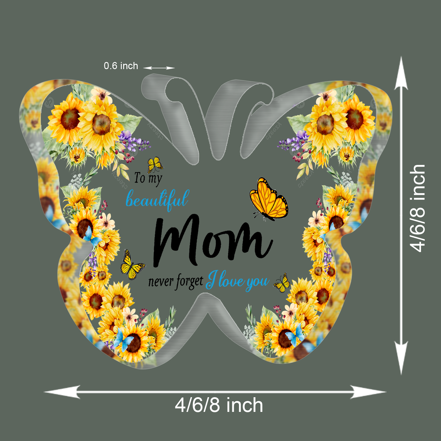 To My Beautiful Mom Sunflower Acrylic Plaque Mother's Day Thanksgiving Birthday Gifts for Mom