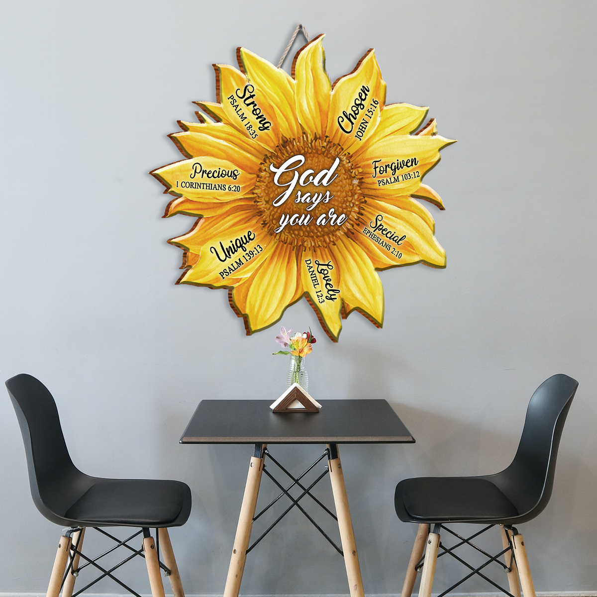 Sunflower God Says You Are Inspirational Gift Birthday Gifts Wall Decor Shaped Wood Sign