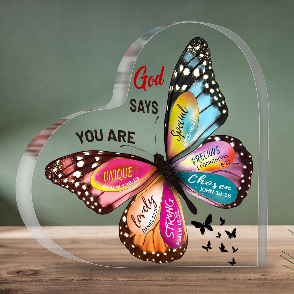 Butterfly God Say You Are Acrylic Plaque Christian Gifts Bible Verses Religious Gifts