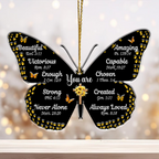 Butterfly Inspirational Religious You Are Christian Gifts For Women, Birthday Gifts For Women, Ornament Gift Bible Verse Christmas Ornament Car Hanging