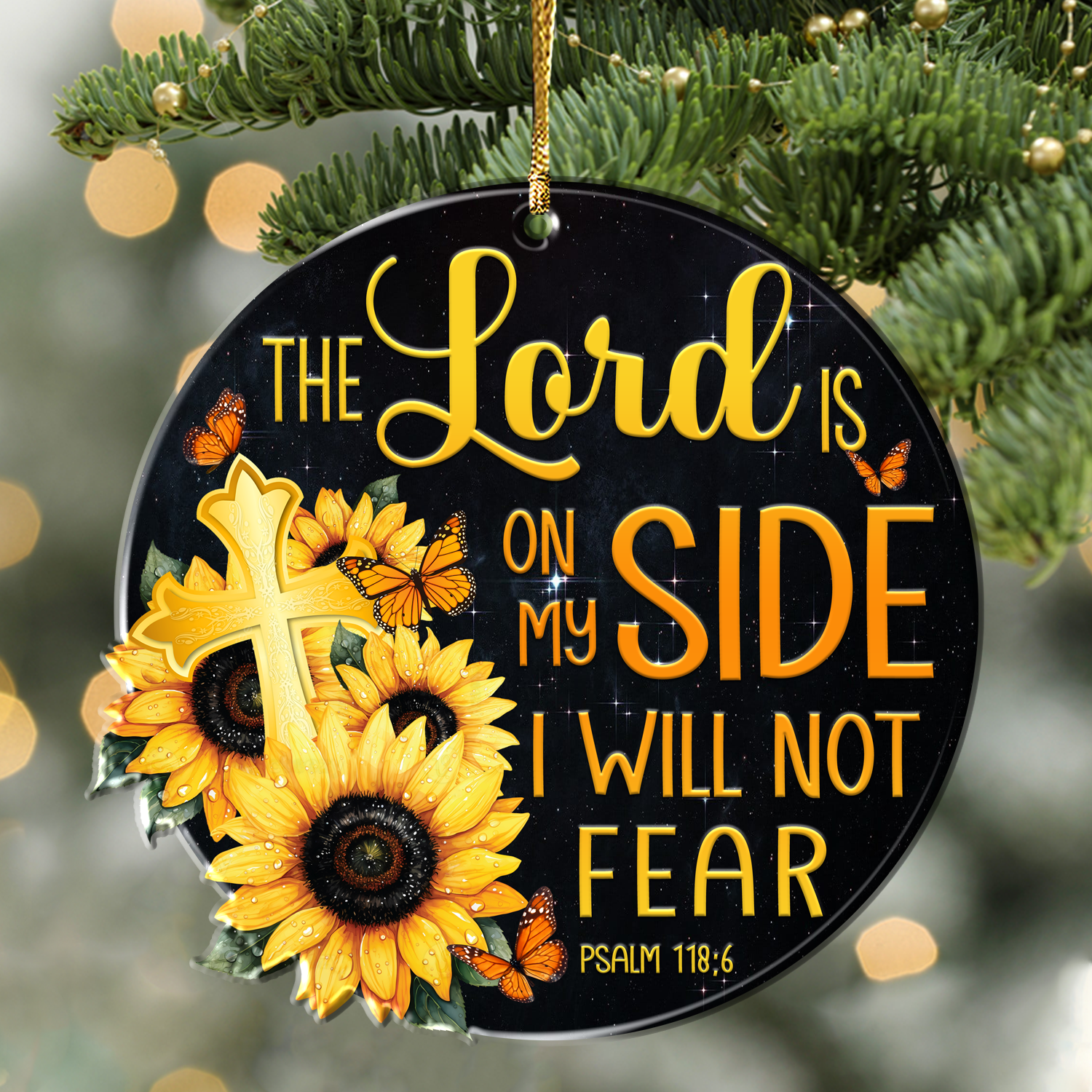 Sunflower The Lord Christian Gifts For Women, Birthday Gifts For Women, Ornament Gift, Christmas Ornament Car Hanging