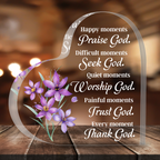 Thank God Christian Bible Verses Acrylic Hearts Plaques
