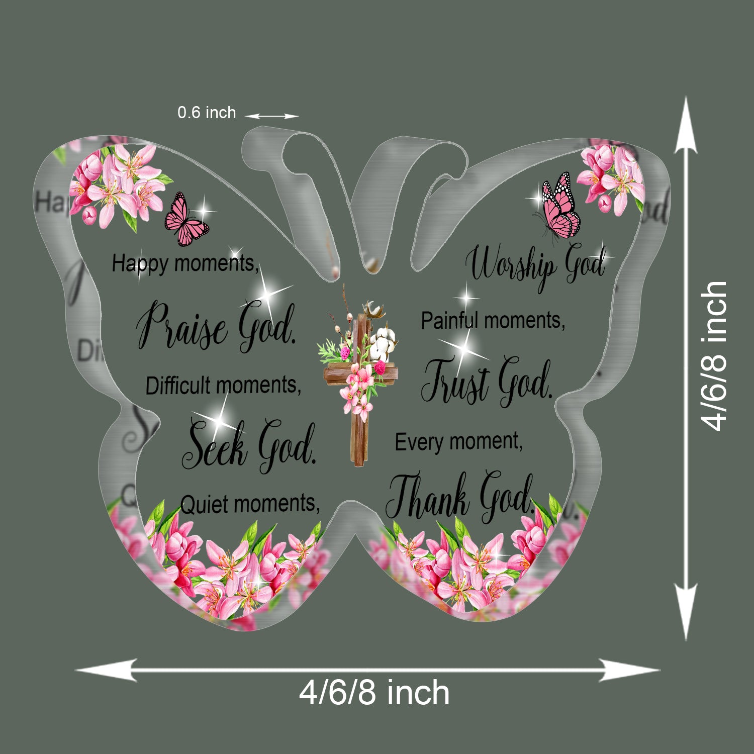 Every moment Butterfly Shaped Acrylic Plaque Christian Gifts Religious Gifts Inspirational Gifts with Bible Verse Prayers