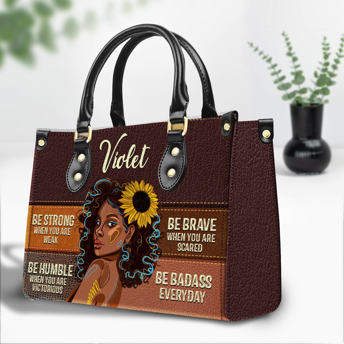 Be Badass Everyday Personalized Leather Hand Bag Gift For Women