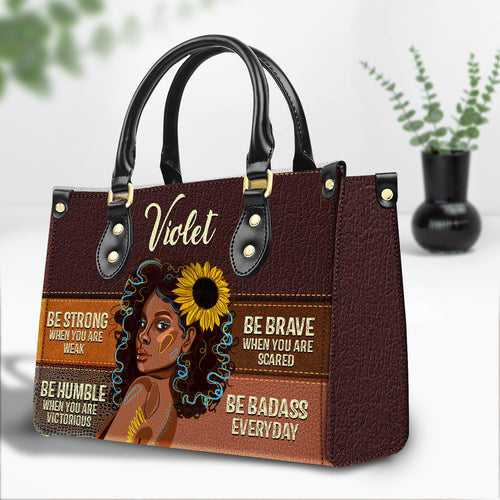 Be Badass Everyday Personalized Leather Hand Bag Gift For Women