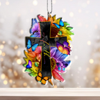 Faith Sunflower Butterflies Christian Ornaments for Christmas Tree