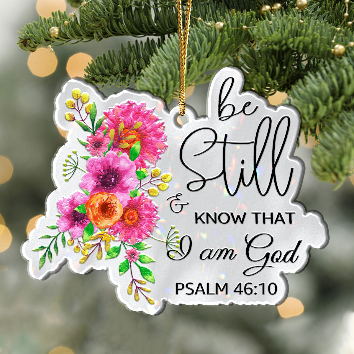 Flower Be Still Christian Gifts For Women, Birthday Gifts For Women, Ornament Gift, Christmas Ornament Car Hanging
