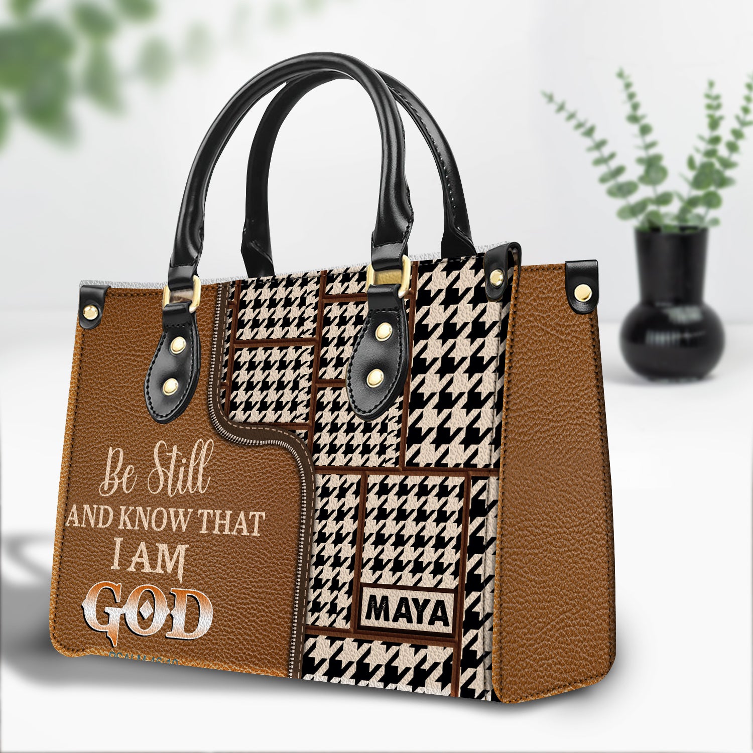 Every second He loves you Personalized Leather Handbag Christian Gifts Bible Verses Religious Gifts