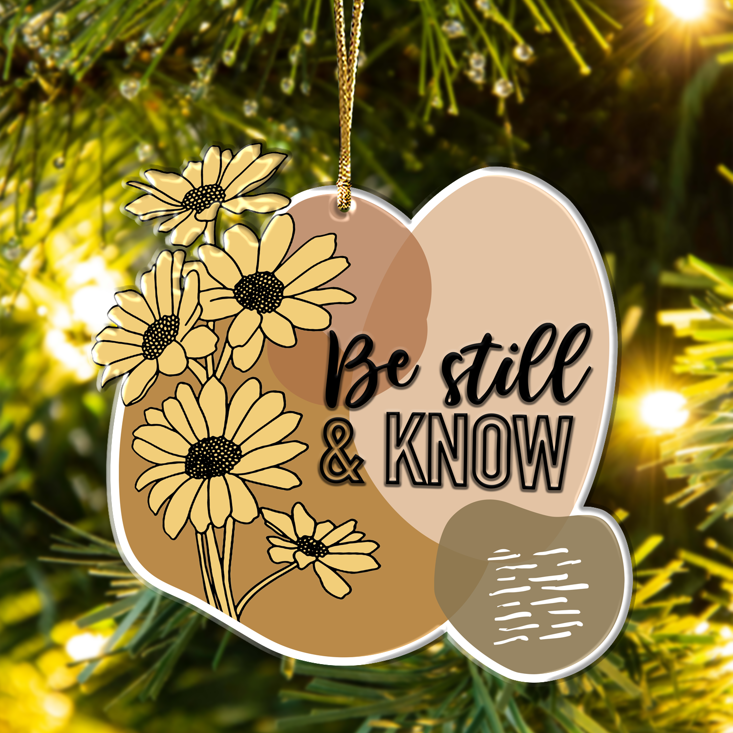 Flowers Be Still Christian Gifts For Women, Birthday Gifts For Women, Ornament Gift, Christmas Ornament Car Hanging