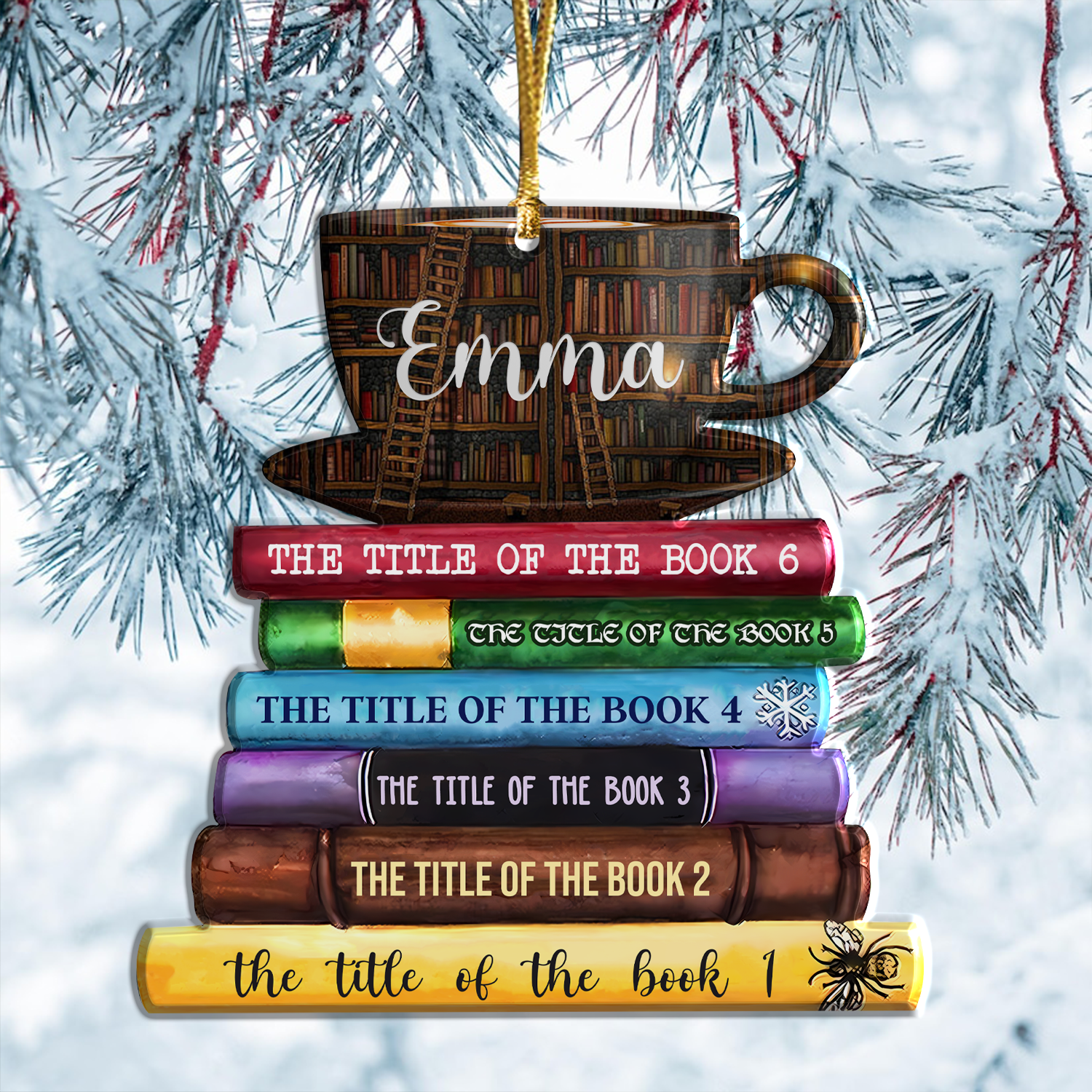Book Lovers Custom Acrylic Ornament Christmas Car Hanging Gift