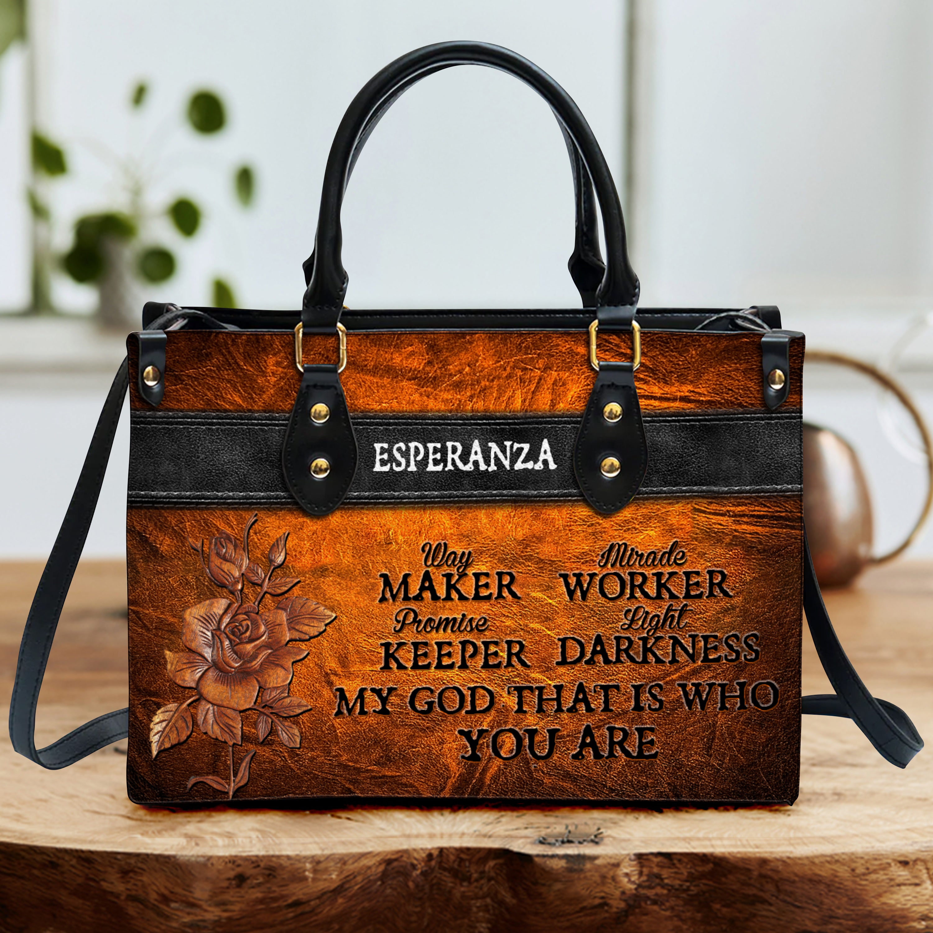 My God That Is Who You Are Inspirational Quotes, Religious Gift Personalized Leather Handbag