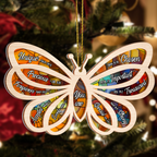 Butterfly You Are Stained Glass Pattern Two Layers Suncatcher Ornament Christmas Ornament Car Hanging