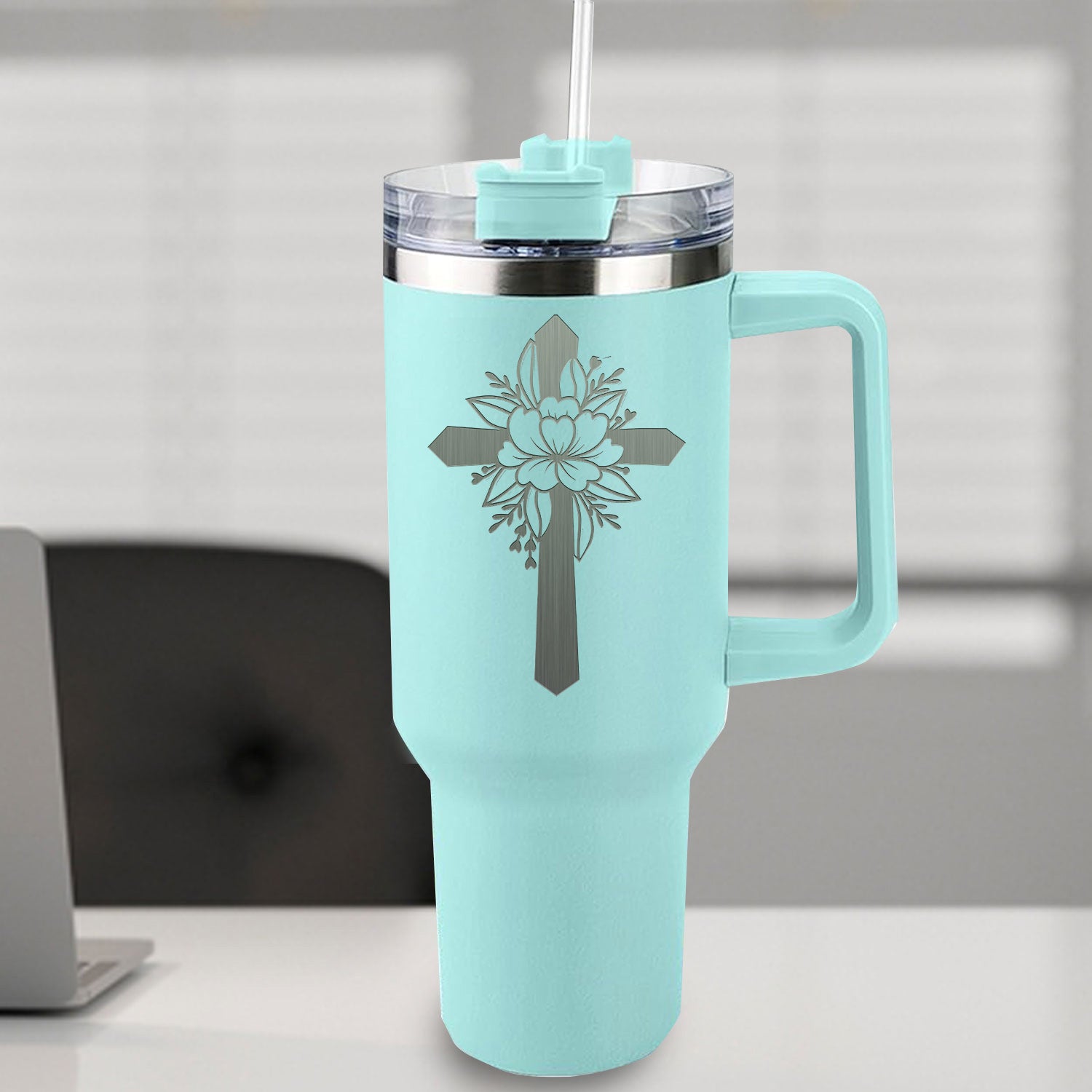 Everyday God thinks of you Christian 40oz Tumbler Travel Cup - Birthday, Christmas Gifts for Women - Religious, Self Care Inspiration Gifts